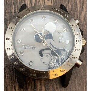 Modern Mickey Mouse Watch Working Black And Silver